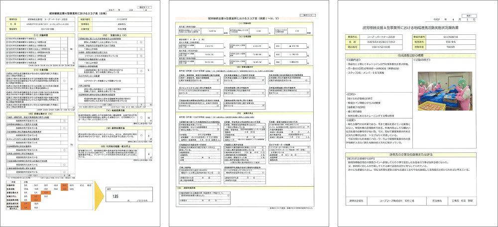就労継続支援A型事業所におけるスコア表(石狩)の画像